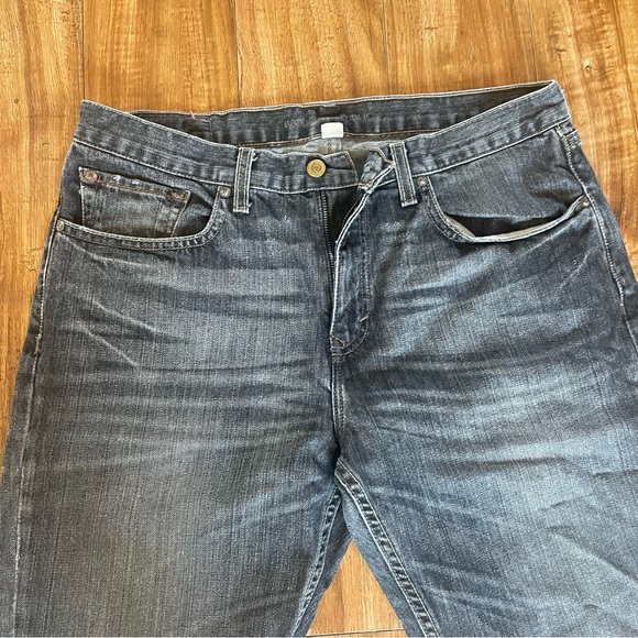 BANANA REPUBLIC Men’s Black Jeans Straight Leg Distressed Denim Size 33 x 32 - Picture 3 of 9